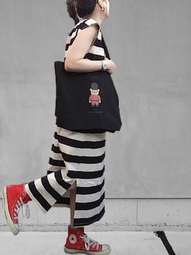 「赤コンバース」｜「アイテム（その他）」を使った、M★★★さん（レディース・156cm）の夏コーディネート