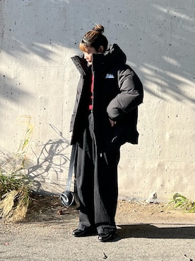 「アイテム（デニムパンツ）」を使った、M★★★さん（レディース・156cm）の冬コーディネート