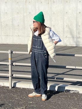 「アイテム（ダウンベスト）」を使った、M★★★さん（レディース・156cm）の秋コーディネート