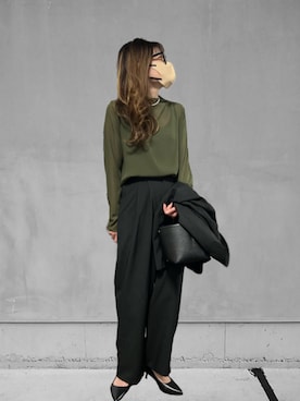 「骨格ナチュラル」｜M★★★さん（骨格ストレート・レディース・156cm）の冬コーディネート