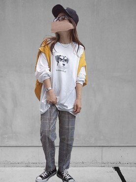 「キャップ女子」｜M★★★さん（レディース・156cm）の秋コーディネート