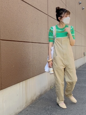 「CANAL JEAN（キャナルジーン）のアイテム（サロペット/オーバーオール）」を使った、M★★★さん（レディース・156cm）の夏コーディネート