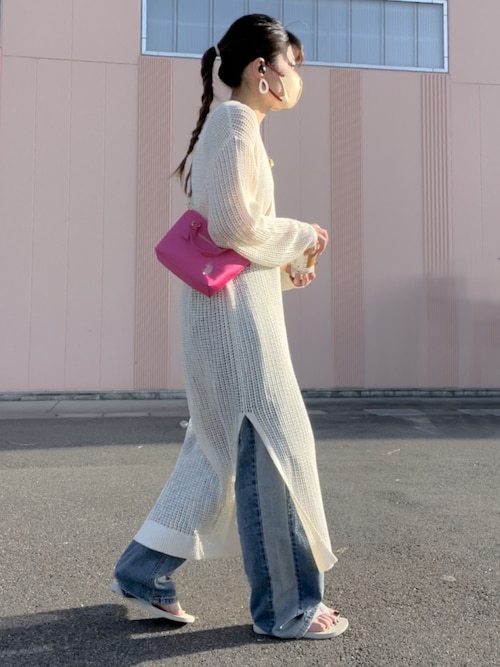 【VICTORIA BECKHAM】透かし編みニット ミディワンピース 透かし編みニット＆アメスリワンピース | NATURAL BEAUTY BASIC