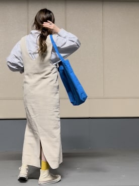 「靴下チラ見せ」｜「アイテム（ワンピース/ドレス）」を使った、M★★★さん（レディース・156cm）の春コーディネート