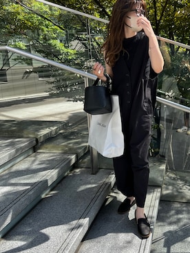 「nugu」｜「アイテム（オールインワン・サロペット）」を使った、M★★★さん（レディース・156cm）の夏コーディネート