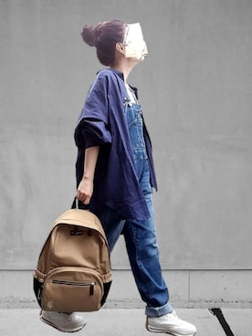 「EDWIN（エドウィン）のアイテム（オールインワン・サロペット）」を使った、M★★★さん（レディース・156cm）の夏コーディネート