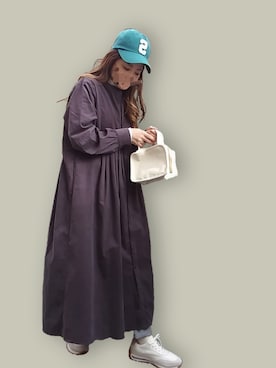 「ロールアップ」｜「アイテム（ワンピース/ドレス）」を使った、M★★★さん（レディース・156cm）の秋コーディネート