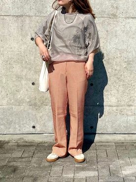 「アイテム（スラックス）」を使った、M★★★さん（レディース・156cm）の夏コーディネート