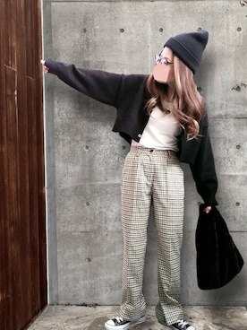 「ニット帽コーデ」｜「アイテム（その他）」を使った、M★★★さん（レディース・156cm）の冬コーディネート