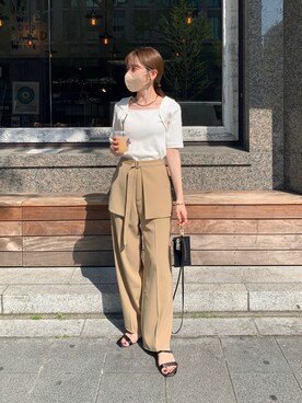 「リブT」｜「アイテム（その他）」を使った、mana_lemageさん（レディース・161cm）の春コーディネート