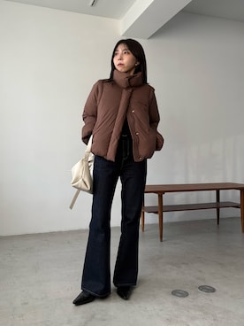 「フレアデニム」｜mana_lemageさん（レディース・161cm）の秋コーディネート