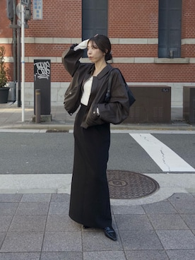 「アイテム（ブルゾン）」を使った、mana_lemageさん（レディース・161cm）の秋コーディネート
