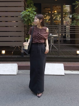 「アイテム（Tシャツ/カットソー）」を使った、mana_lemageさん（レディース・161cm）の夏コーディネート