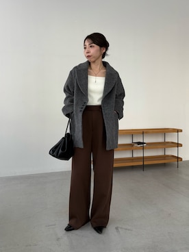 「アイテム（その他アウター、グレー系）」を使った、mana_lemageさん（レディース・161cm）の秋コーディネート
