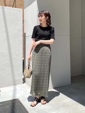 「リブT」｜「アイテム（その他）」を使った、mana_lemageさん（レディース・161cm）の夏コーディネート