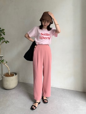 「ペーパーハット」｜「アイテム（その他）」を使った、mana_lemageさん（レディース・161cm）の夏コーディネート