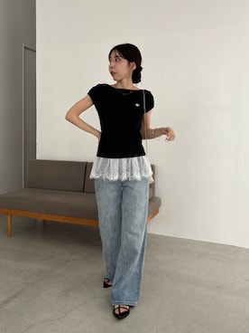 「レースキャミソール」｜mana_lemageさん（レディース・161cm）の春コーディネート