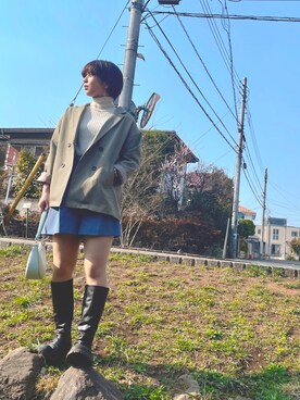 「tiptop（ティップトップ）のアイテム（シューズ）」を使った、さとみ🐰🤍さん（レディース・159cm）の春コーディネート