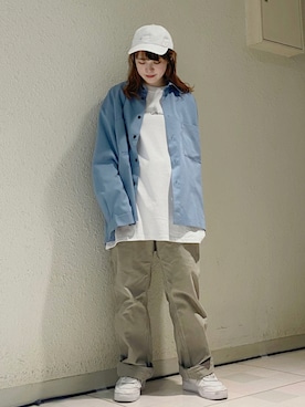「JUNRED（ジュンレッド）のアイテム（帽子）」を使った、NATSUさん（レディース・155cm）の夏コーディネート