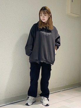 「JUNRED（ジュンレッド）のアイテム（パーカー）」を使った、NATSUさん（レディース・155cm）の秋コーディネート