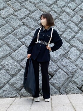 シャツ/ブラウスを使った「ハーネスベルト」の人気ファッション