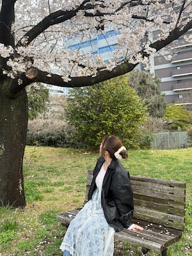 「tiptop（ティップトップ）のアイテム（ブルゾン）」を使った、しゅらさん（レディース・162cm）の春コーディネート