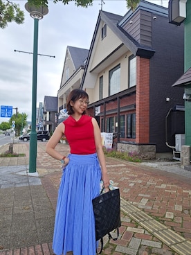 「FRAY I.D（フレイアイディー）のアイテム」を使った、花水木貝子さん（レディース・169cm）の夏コーディネート