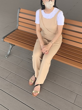 「select MOCA（セレクトモカ）のアイテム（オールインワン・サロペット）」を使った、su-yanさん（レディース・160cm）の夏コーディネート