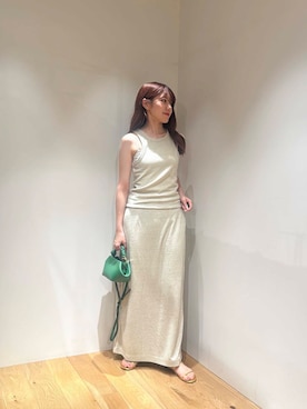 「LAOCOONTE（ラオコンテ）のアイテム（サンダル）」を使った、薫子さん（レディース・157cm）の夏コーディネート