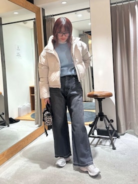 「冬の差し色コーデ」｜薫子さん（レディース・157cm）の冬コーディネート