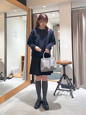 「URBAN RESEARCH（アーバンリサーチ）のアイテム（レッグウェア）」を使った、薫子さん（レディース・157cm）の冬コーディネート