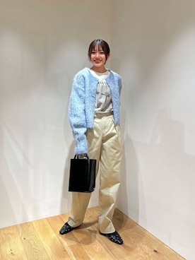 「冬の差し色コーデ」｜薫子さん（レディース・157cm）の冬コーディネート