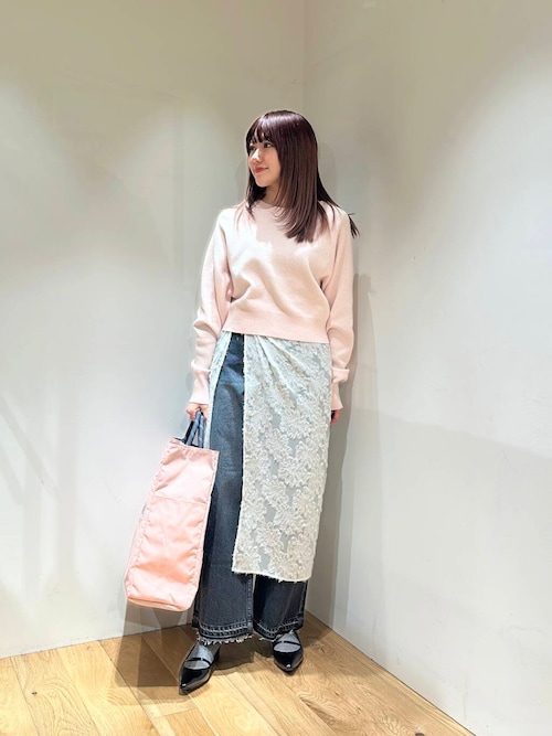 ダメージワイドデニムパンツ