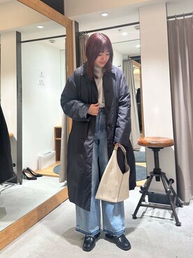 「アイテム（ヘアゴム）」を使った、薫子さん（レディース・157cm）の秋コーディネート