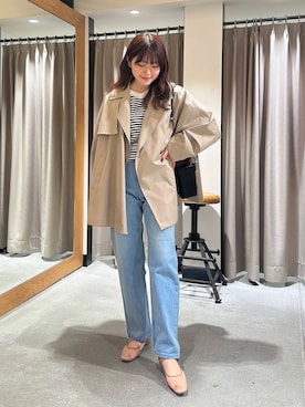 「骨格ウェーブ」｜「アイテム（トレンチコート）」を使った、薫子さん（レディース・157cm）の春コーディネート