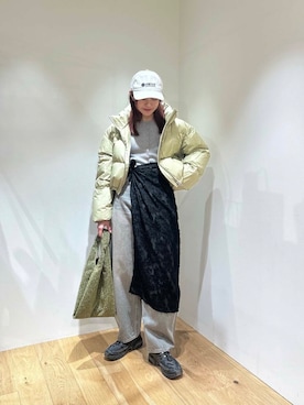 「冬の差し色コーデ」｜薫子さん（レディース・157cm）の冬コーディネート