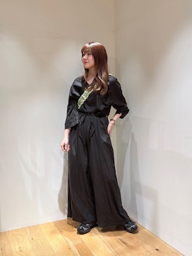 「旅行コーデ」｜「アイテム（オールインワン・サロペット）」を使った、薫子さん（レディース・157cm）の夏コーディネート
