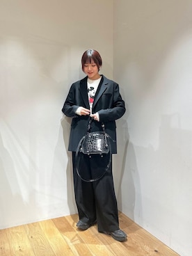 「冬の差し色コーデ」｜薫子さん（レディース・157cm）の冬コーディネート