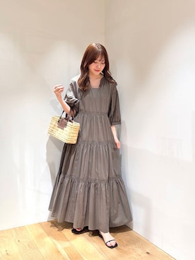 「初夏のお出掛けコーデ」｜「アイテム（ワンピース/ドレス）」を使った、薫子さん（レディース・157cm）の春コーディネート