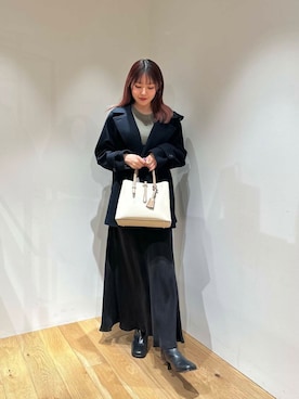 「アイテム（ピーコート）」を使った、薫子さん（レディース・157cm）の冬コーディネート