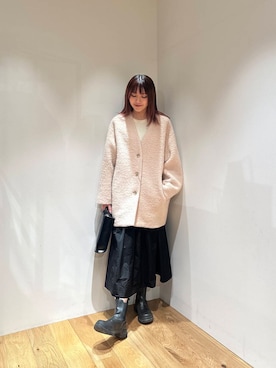 ループヤーンウールコクーンコートを使った人気ファッション