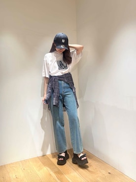 「cotton pan（コットンパン）のアイテム」を使った、薫子さん（レディース・157cm）の夏コーディネート