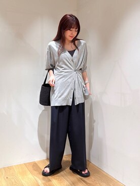 「URBAN RESEARCH（アーバンリサーチ）のアイテム（かごバッグ）」を使った、薫子さん（レディース・157cm）の夏コーディネート