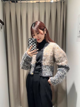 「冬の差し色コーデ」｜薫子さん（レディース・157cm）の冬コーディネート