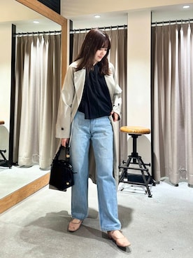 「骨格ウェーブ」｜「アイテム（トレンチコート）」を使った、薫子さん（レディース・157cm）の春コーディネート