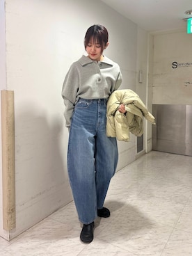 「冬の差し色コーデ」｜「アイテム（ジャケット/アウター）」を使った、薫子さん（レディース・157cm）の冬コーディネート