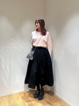 「冬の差し色コーデ」｜薫子さん（レディース・157cm）の冬コーディネート