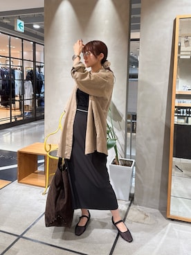 「アイテム（メガネ）」を使った、薫子さん（レディース・158cm）の夏コーディネート