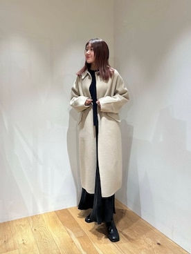 super120 リバーステンカラーコートを使った人気ファッション