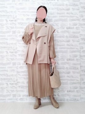 「秋色コーデ」｜「アイテム（ワンピース/ドレス）」を使った、rinrisoraさん（レディース・152cm）の秋コーディネート